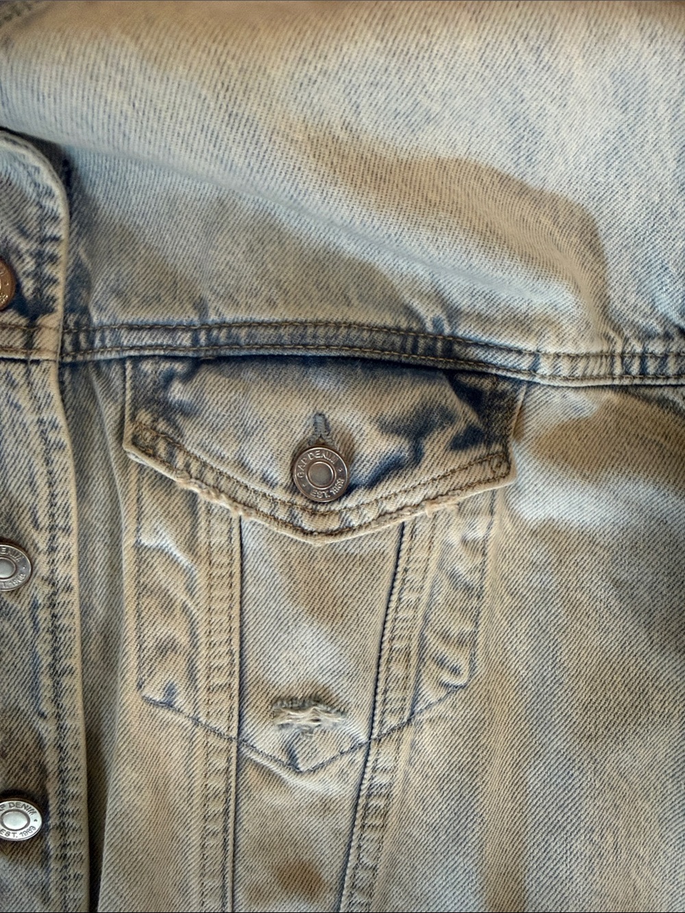 GAP Light Blue Cropped Denim Jacket - Picture 4 of 5